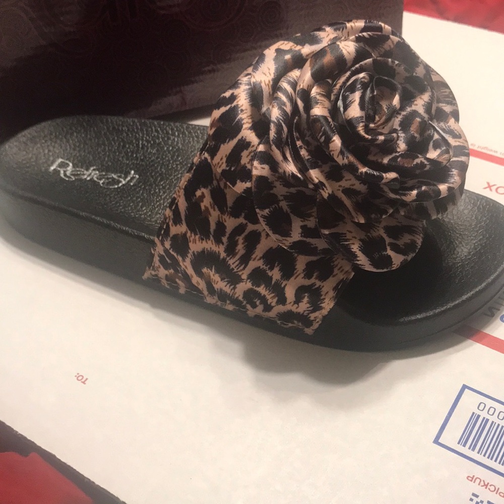 Leopard Rose slip ons